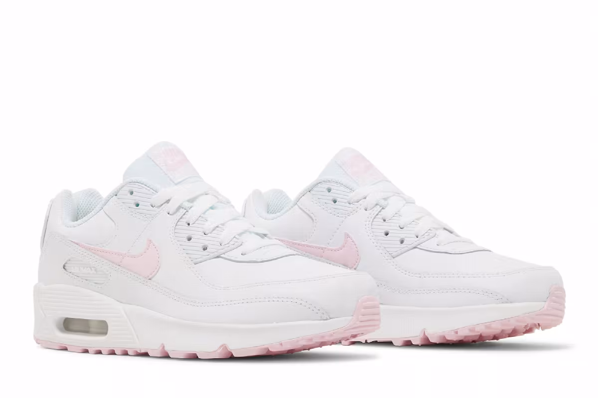 Nike Air Max 90 Leather GS White Pink Foam, view 9