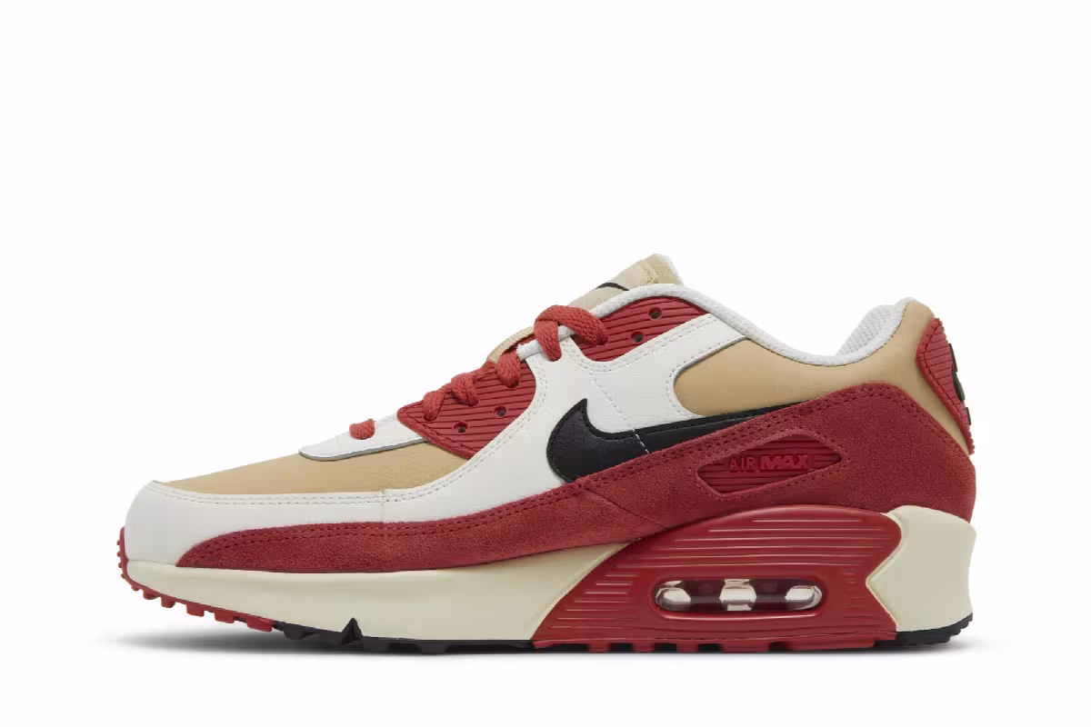 Nike Air Max 90 Leather GS Sesame Red Clay, view 4