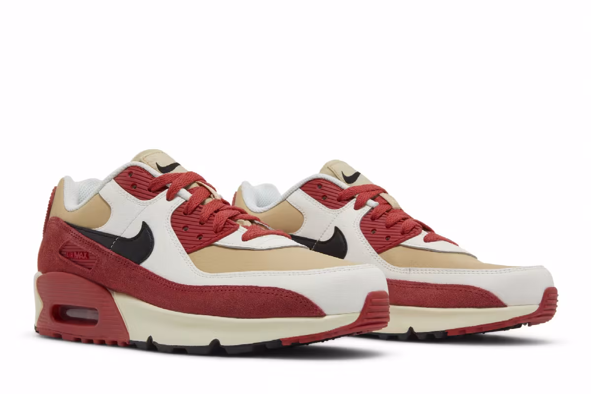 Nike Air Max 90 Leather GS Sesame Red Clay, view 9