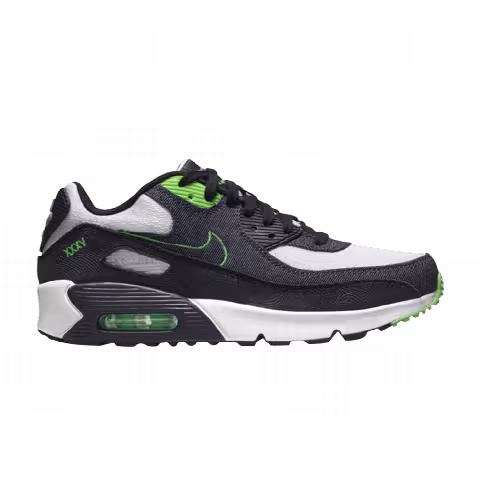 Nike Air Max 90 Leather SE GS 'Black Scream Green'