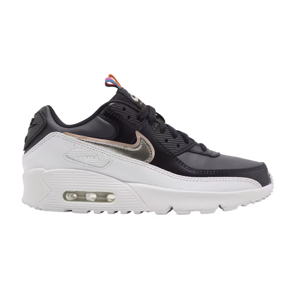 Nike Air Max 90 Leather SE GS Off Noir Metallic Pewter