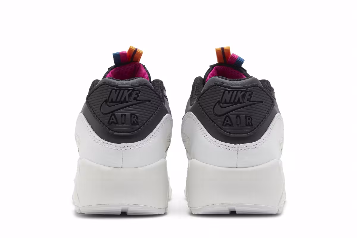 Nike Air Max 90 Leather SE GS Off Noir Metallic Pewter, view 7