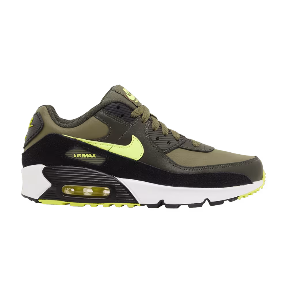Nike Air Max 90 Leather GS Medium Olive Volt