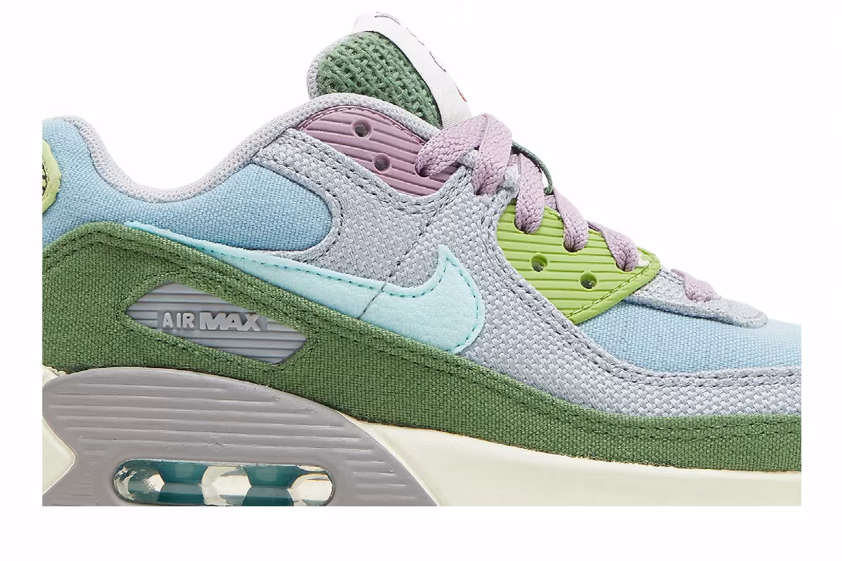 Nike Air Max 90 SE GS Sun Club - Worn Blue Treeline, view 3