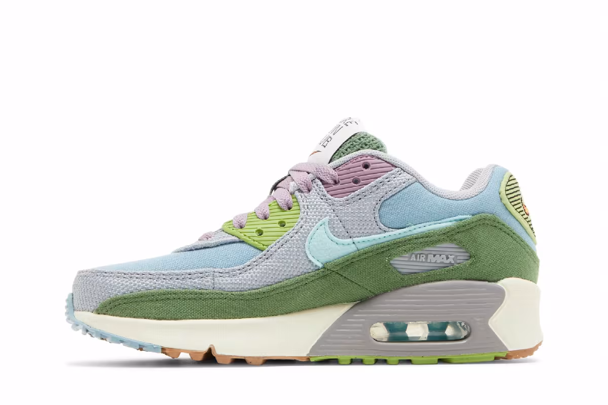 Nike Air Max 90 SE GS Sun Club - Worn Blue Treeline, view 4