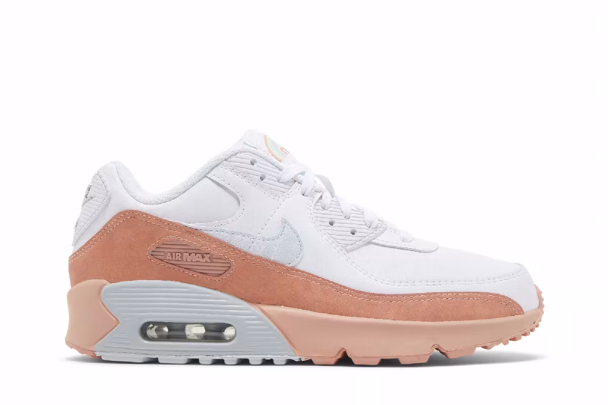 Nike Air Max 90 Leather SE GS White Light Madder Root, view 2
