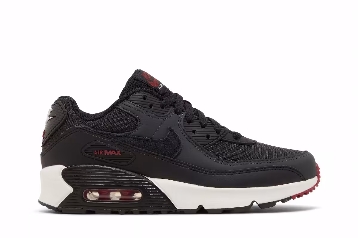 Nike Air Max 90 Leather GS Anthracite Team Red, view 2
