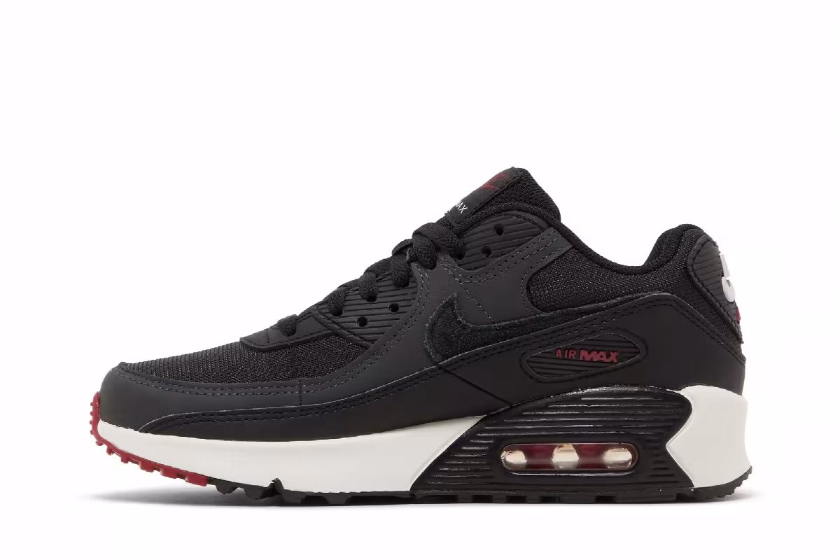 Nike Air Max 90 Leather GS Anthracite Team Red, view 4