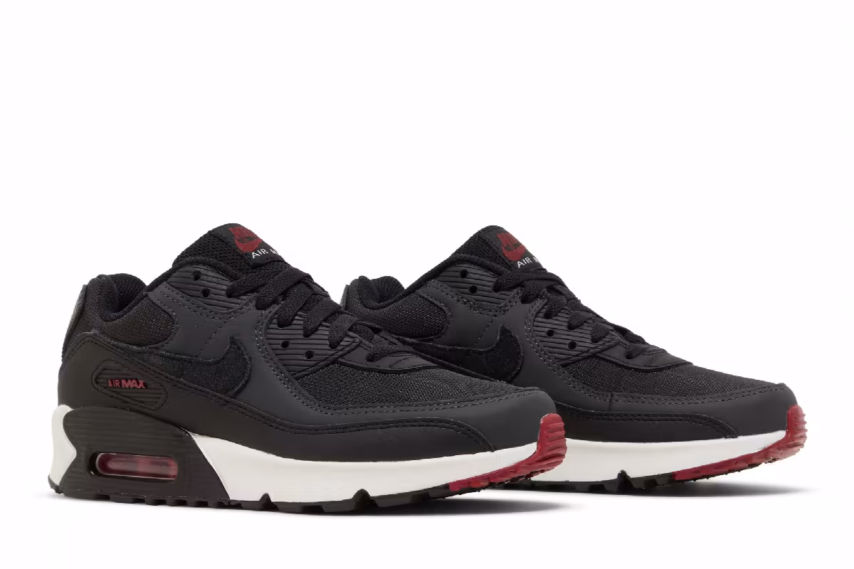Nike Air Max 90 Leather GS Anthracite Team Red, view 9