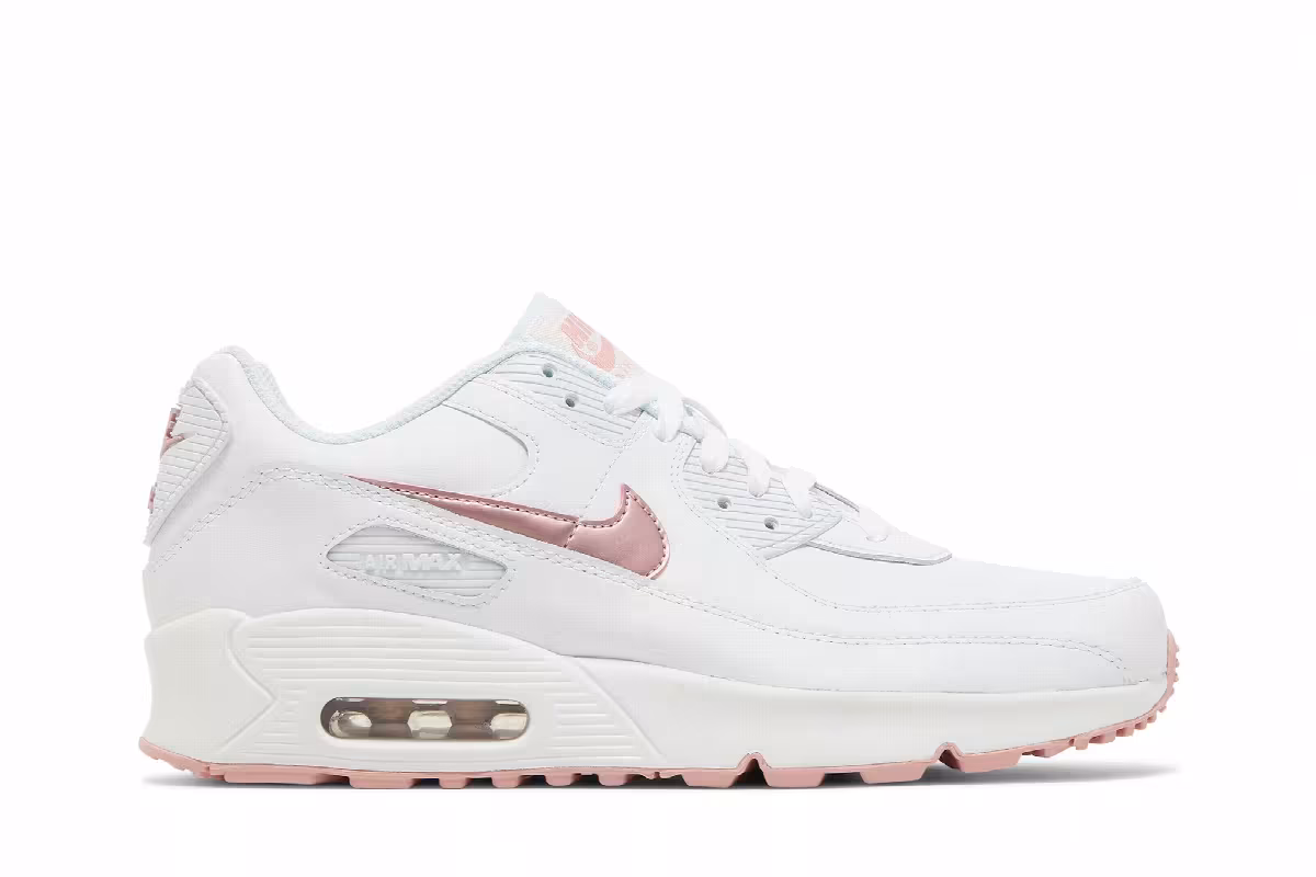 Nike Air Max 90 Leather GS White Pink Glaze, view 2