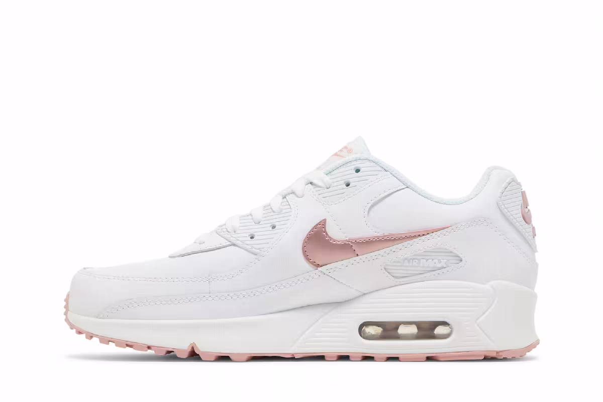 Nike Air Max 90 Leather GS White Pink Glaze, view 4
