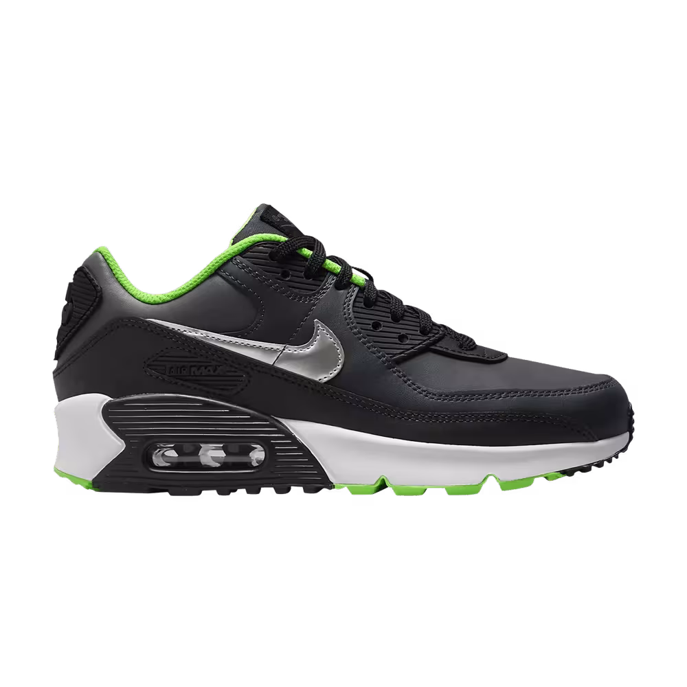 Nike Air Max 90 Leather GS Black Dark Smoke Grey