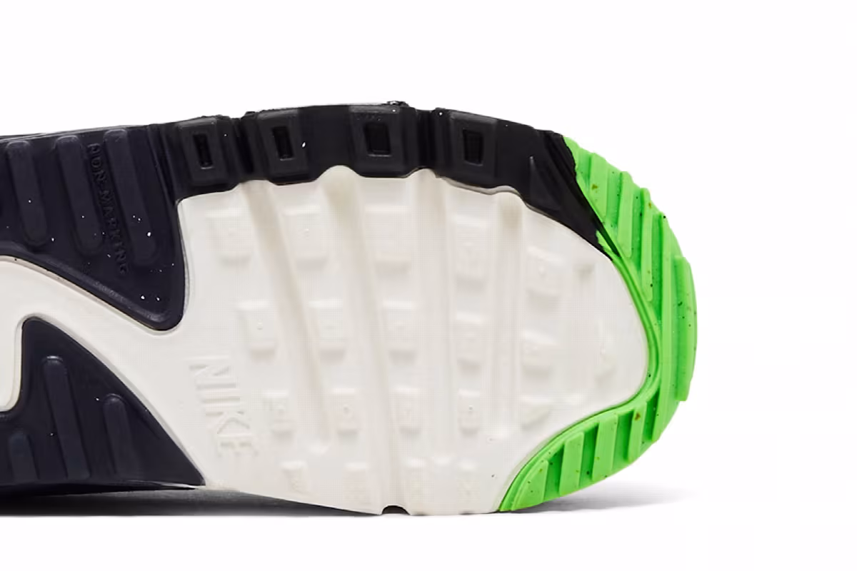 Nike Air Max 90 Leather SE TD Black Scream Green, view 6