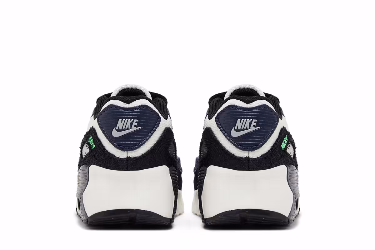 Nike Air Max 90 Leather SE TD Black Scream Green, view 7