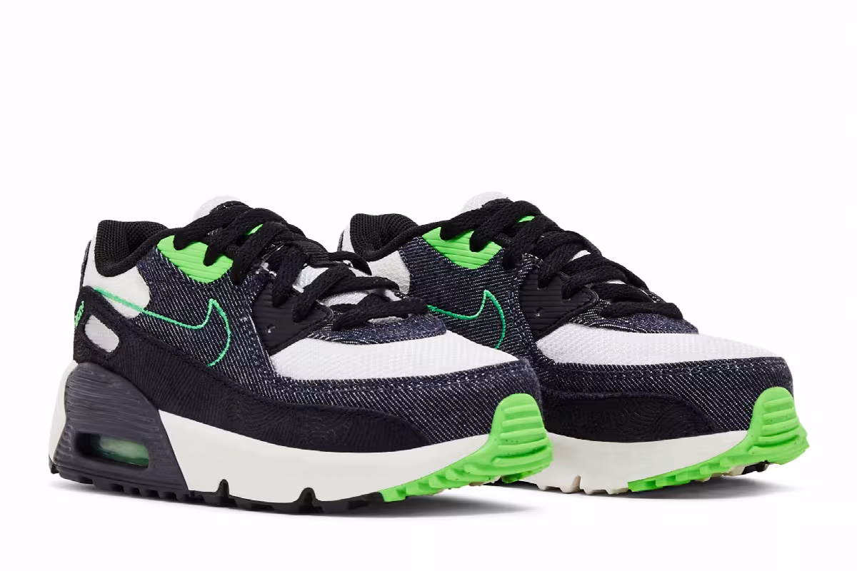 Nike Air Max 90 Leather SE TD Black Scream Green, view 9