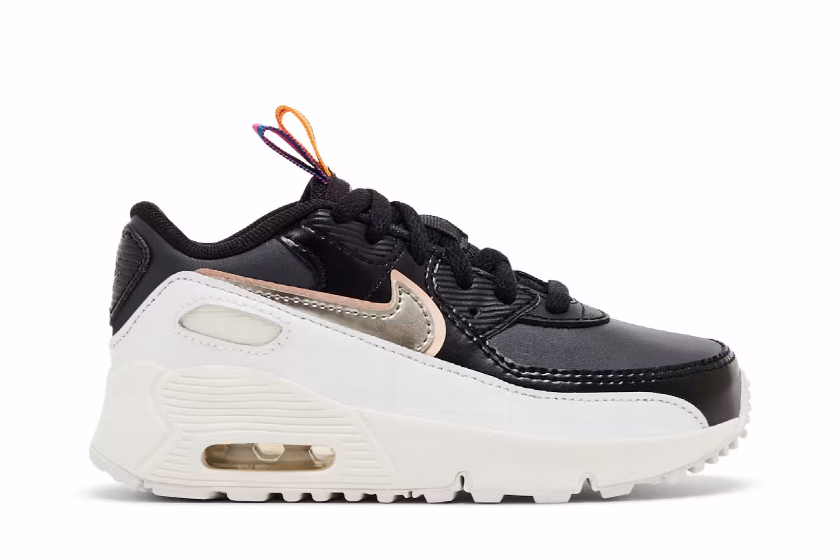 Nike Air Max 90 Leather SE TD Off Noir Metallic Pewter, view 2