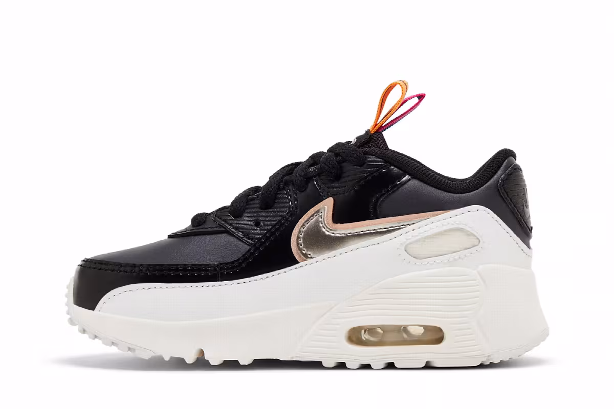 Nike Air Max 90 Leather SE TD Off Noir Metallic Pewter, view 4