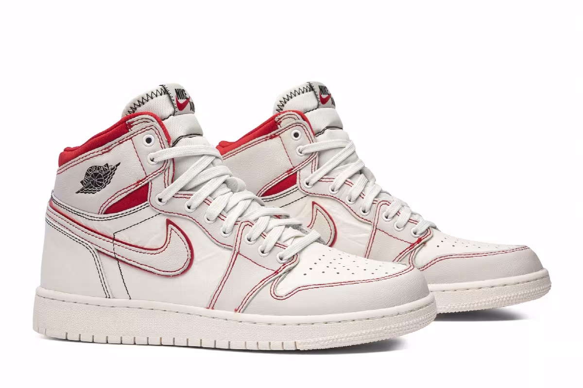Air Jordan 1 High OG GS Phantom Gym Red, view 9