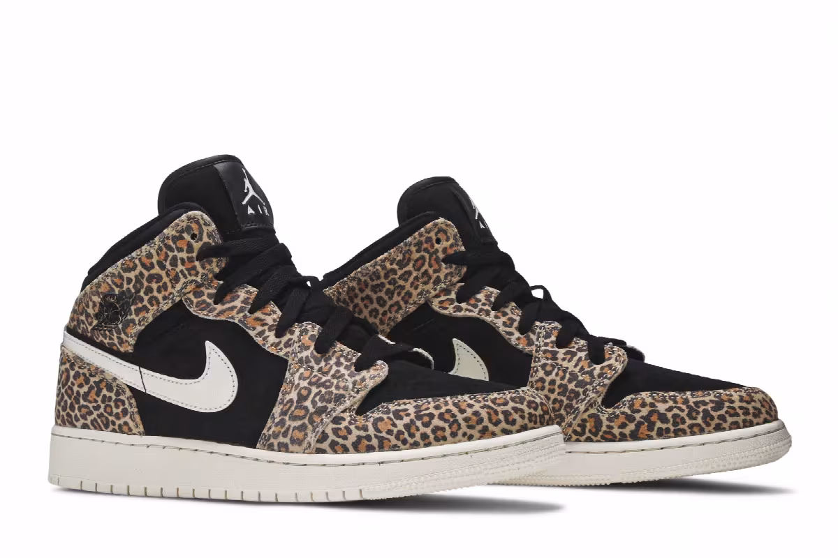 Air Jordan 1 Mid SE GS Leopard, view 9