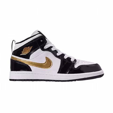 Air Jordan 1 Mid Patent SE PS 'Black Gold'