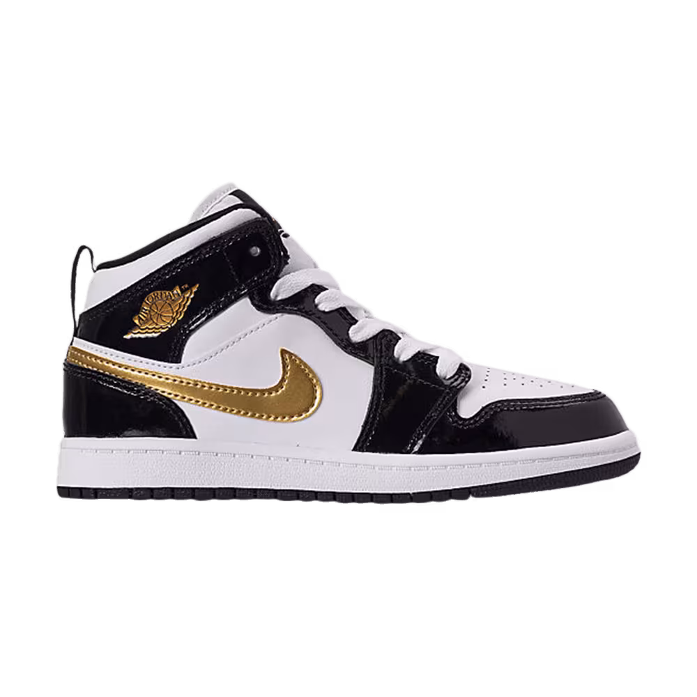 Air Jordan 1 Mid Patent SE PS Black Gold