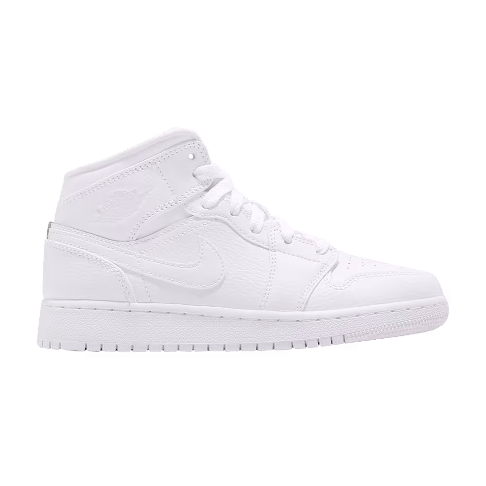 Air Jordan 1 Mid GS Triple White 2019