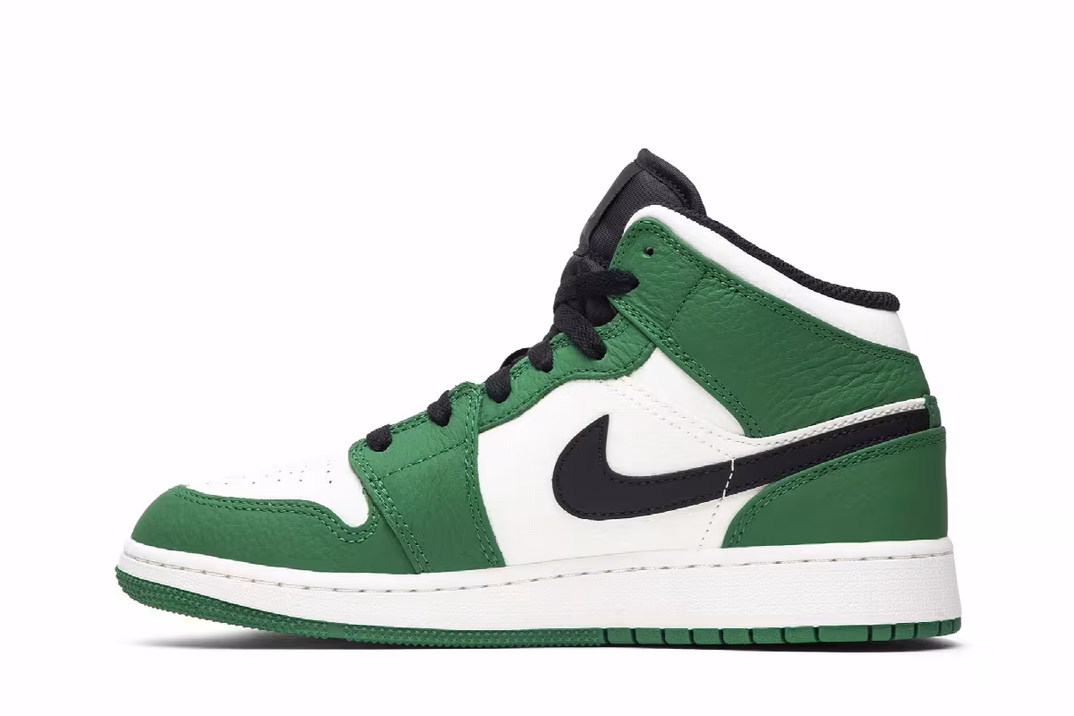 Air Jordan 1 Mid SE GS Pine Green, view 4