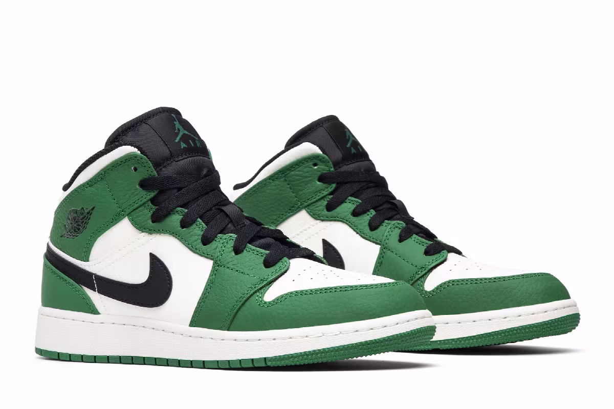 Air Jordan 1 Mid SE GS Pine Green, view 9