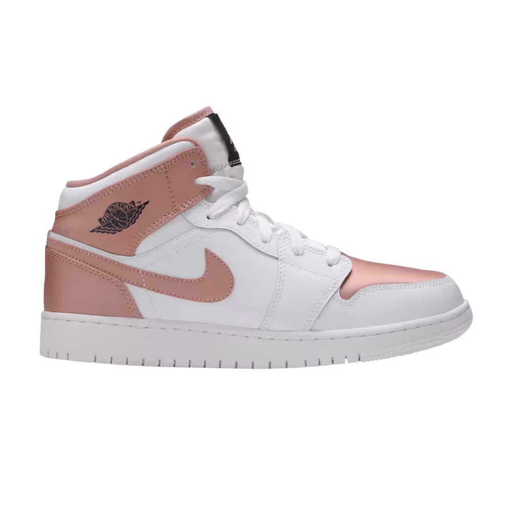 Air Jordan 1 Mid GS White Rose Gold