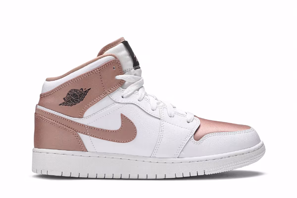Air Jordan 1 Mid GS White Rose Gold, view 2