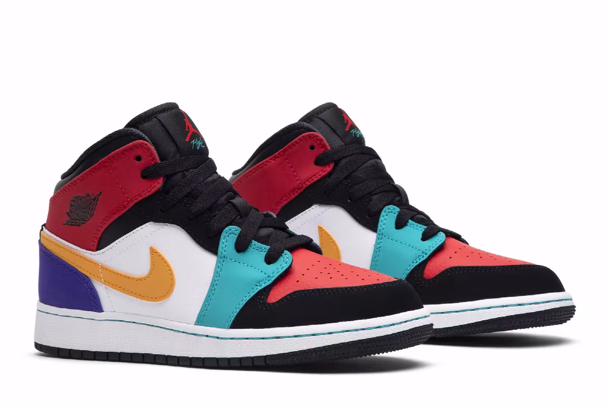 Air Jordan 1 Mid GS Multi-Color, view 9