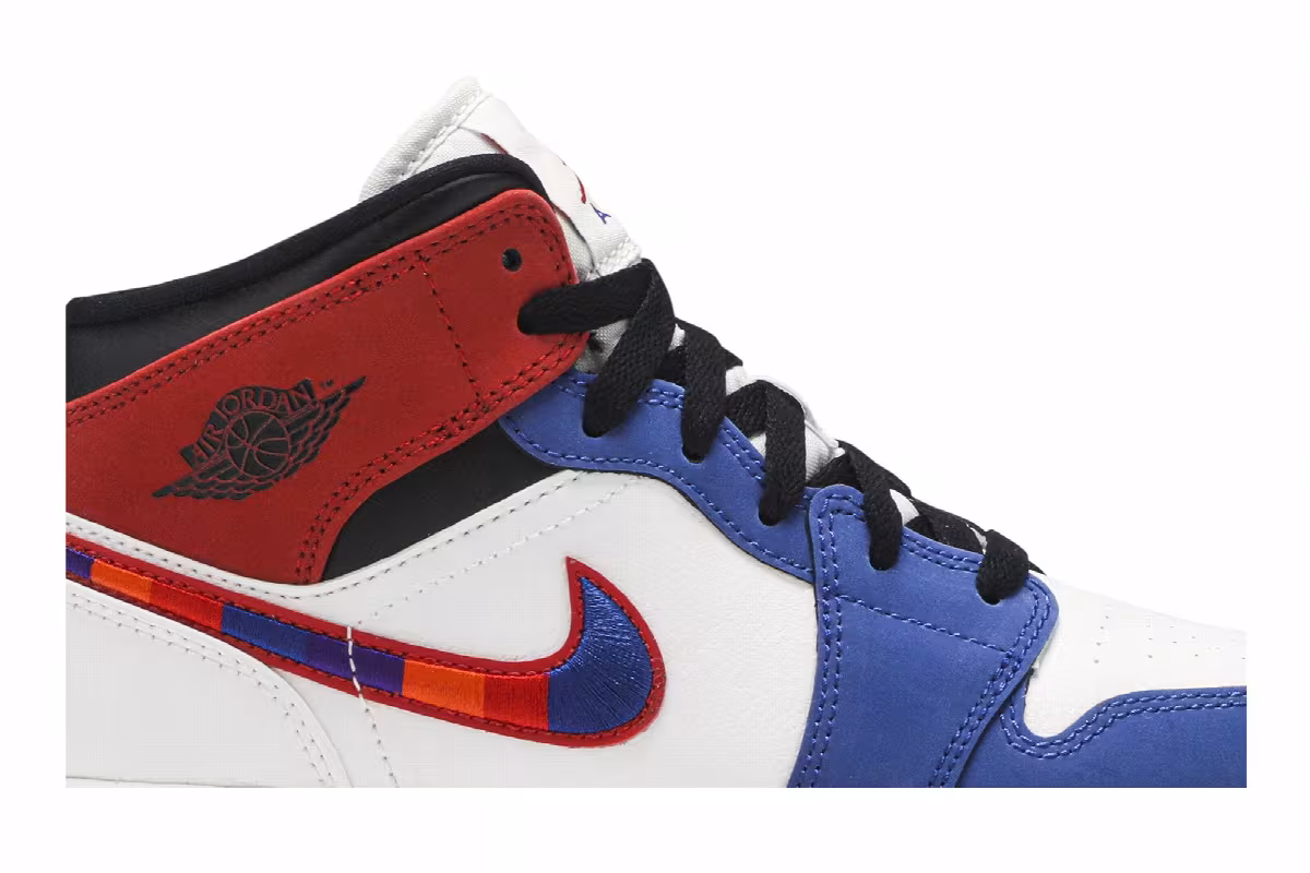 Air Jordan 1 MID SE GS Multicolored Swoosh, view 3
