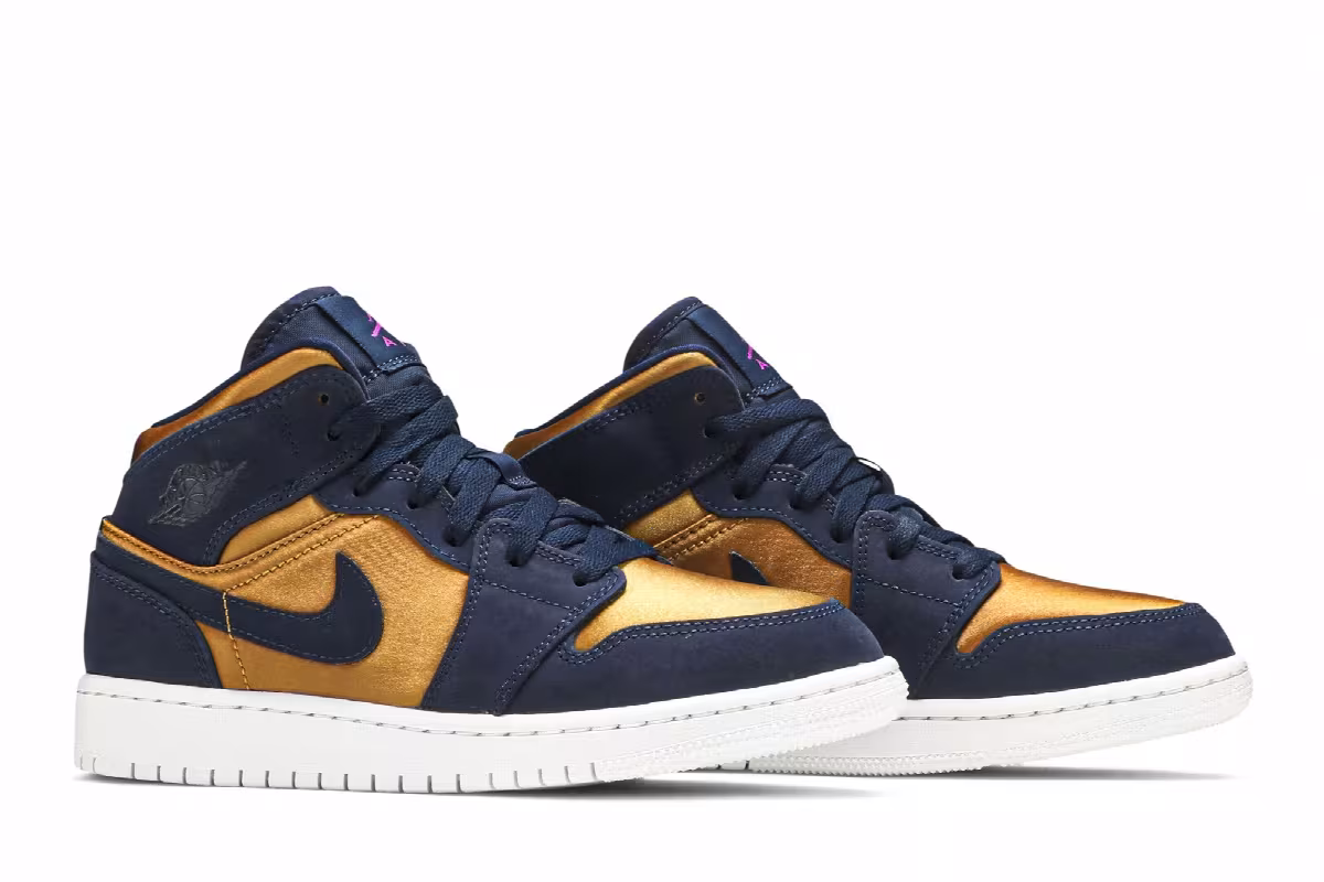 Air Jordan 1 Mid SE GS Obsidian Desert Ochre, view 9