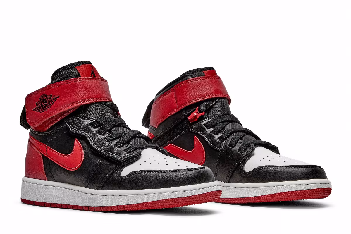 Air Jordan 1 High FlyEase GS Black Gym Red, view 9
