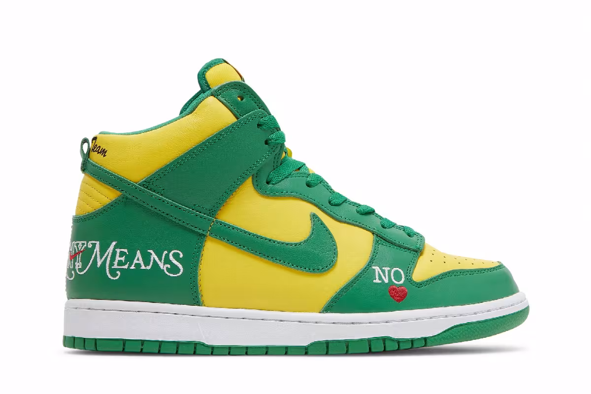 Supreme x Nike Dunk High SB By Any Means - Brazil, view 2