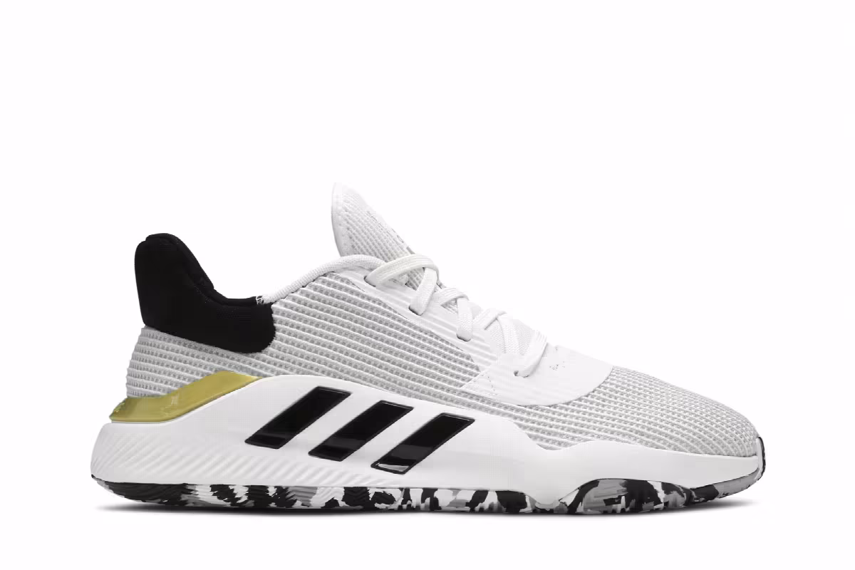 Adidas Pro Bounce 2019 Low White Black Gold, view 2