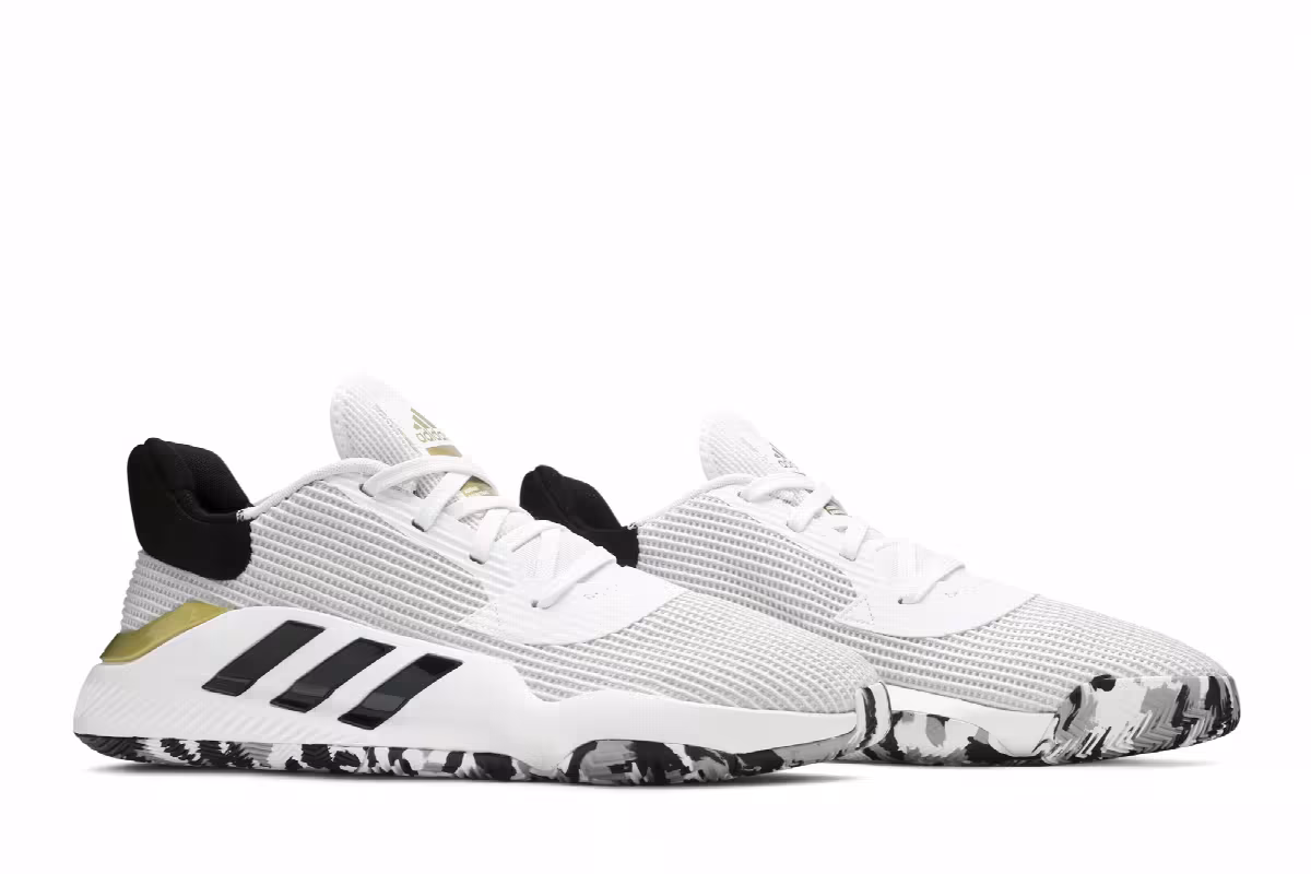 Adidas Pro Bounce 2019 Low White Black Gold, view 9