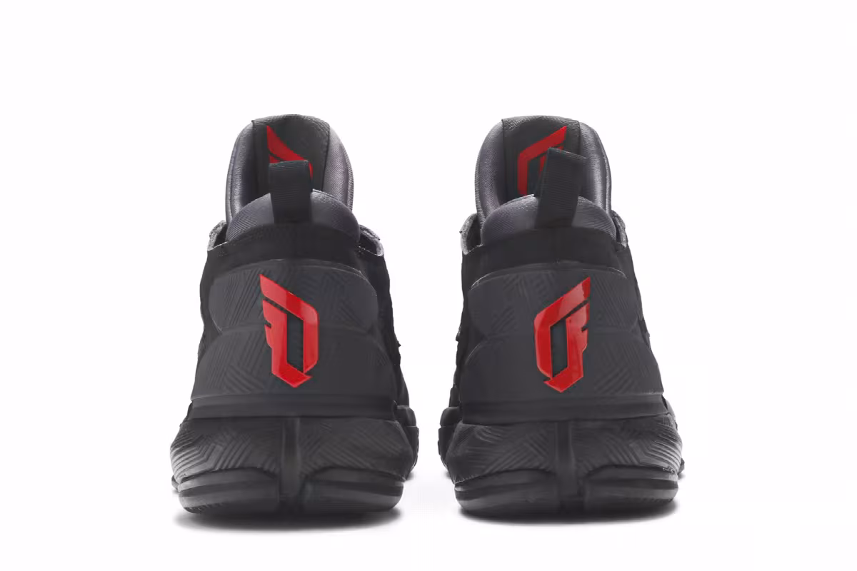 Adidas D Lillard 2 Core Black Vivid Red, view 7
