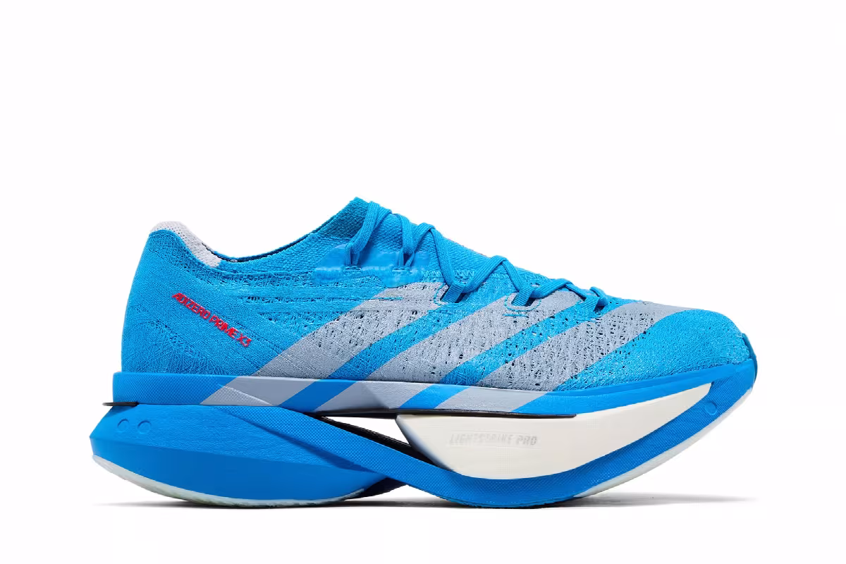 adidas Adizero Prime X3 Strung Solar Blue Silver Metallic Lucid Red, view 2