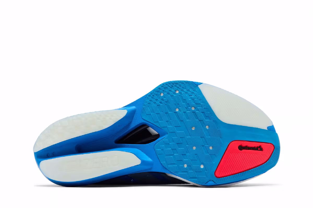 adidas Adizero Prime X3 Strung Solar Blue Silver Metallic Lucid Red, view 5