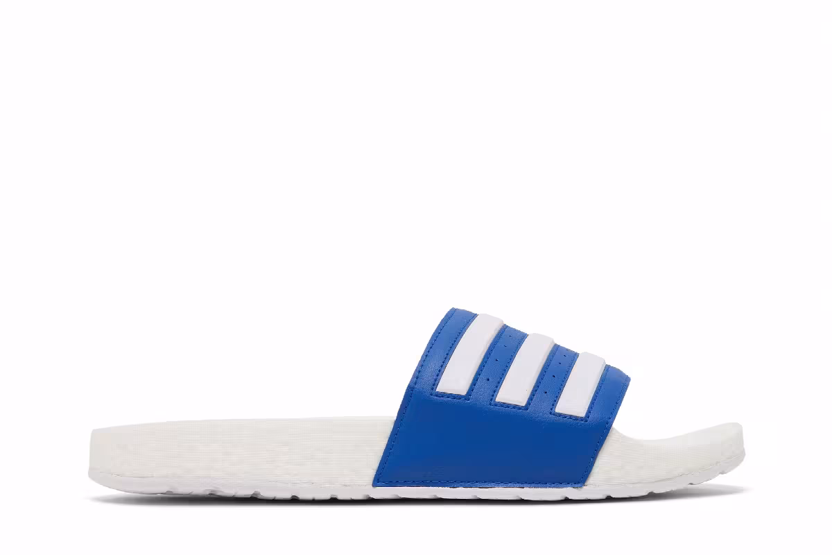 Adidas Adilette Boost Slide White Royal Blue, view 2