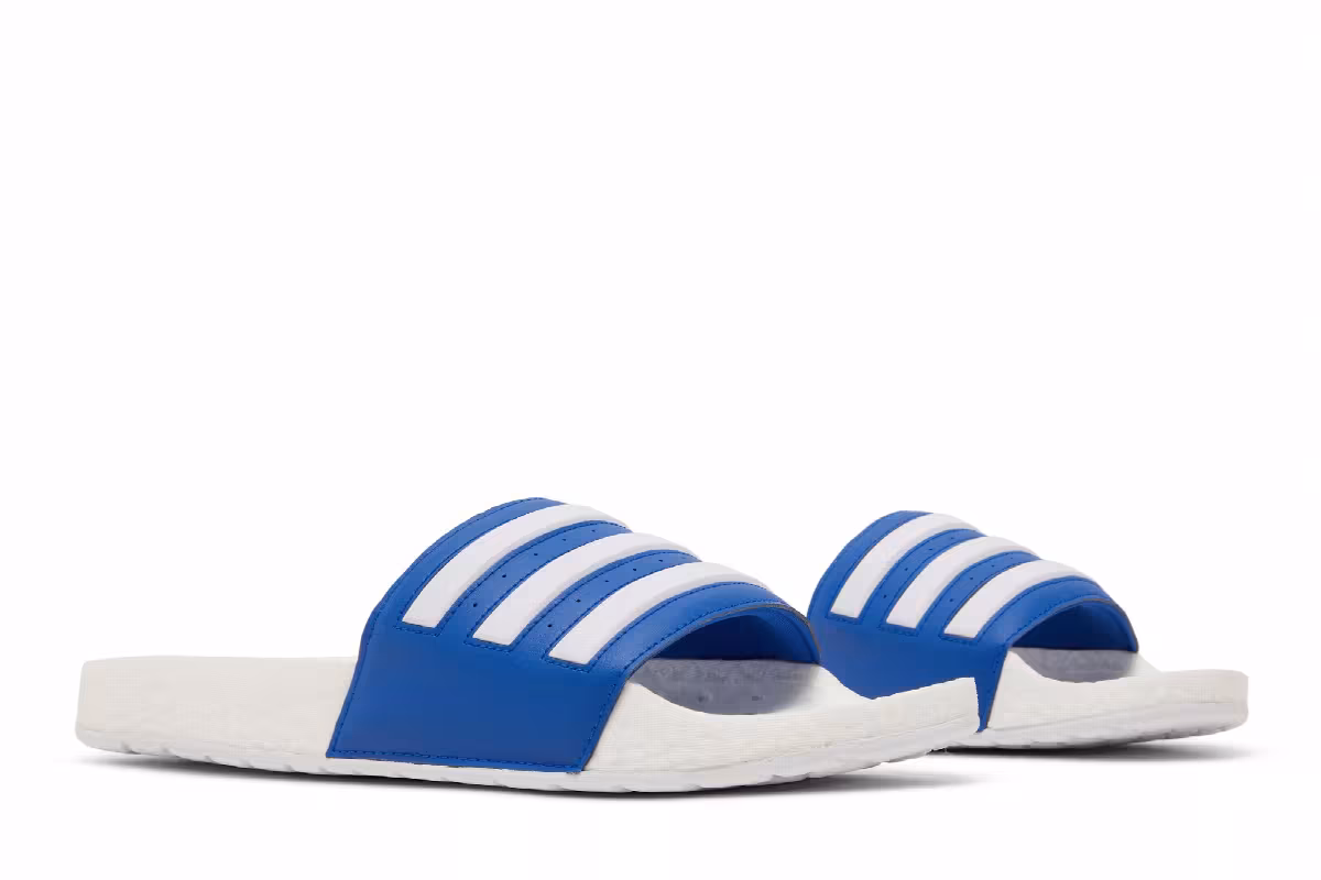 Adidas Adilette Boost Slide White Royal Blue, view 9