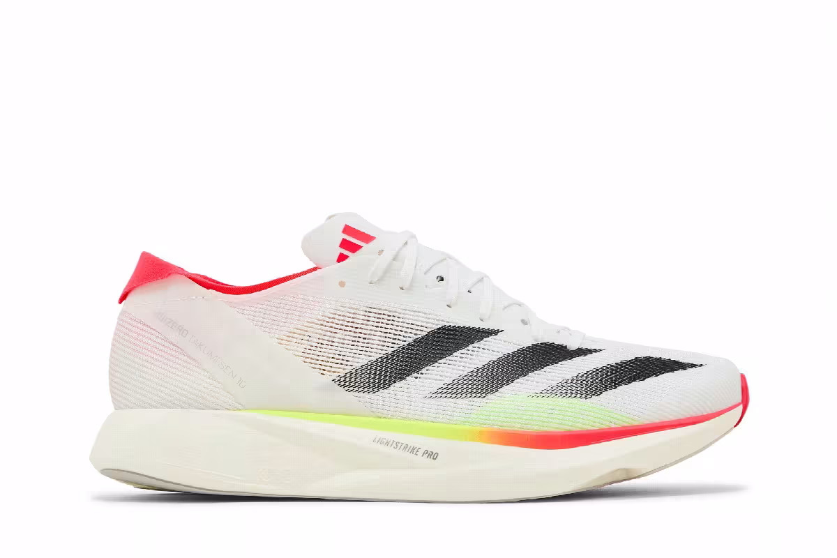 Adidas Women's Adizero Takumi Sen 10 White Black Lucid Red, view 2