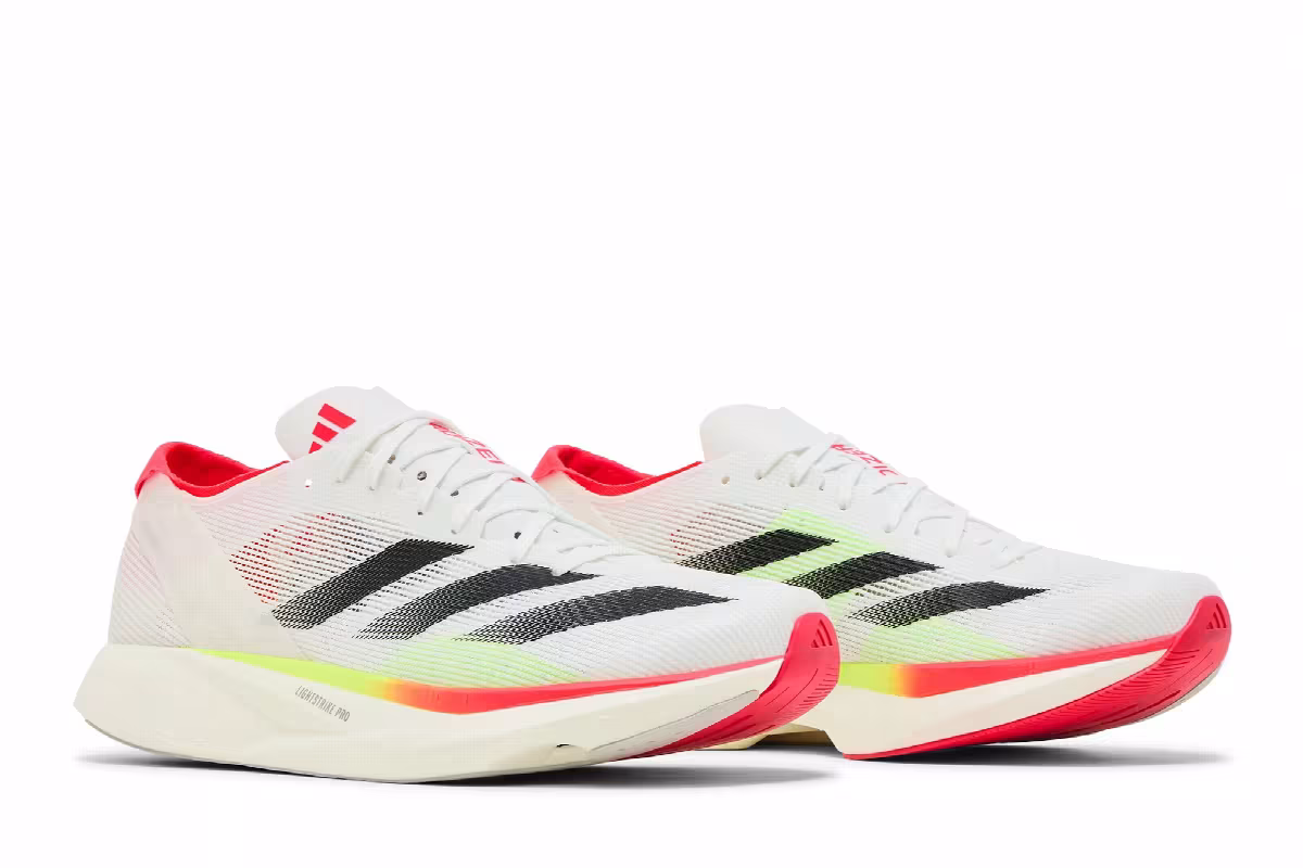 Adidas Women's Adizero Takumi Sen 10 White Black Lucid Red, view 9