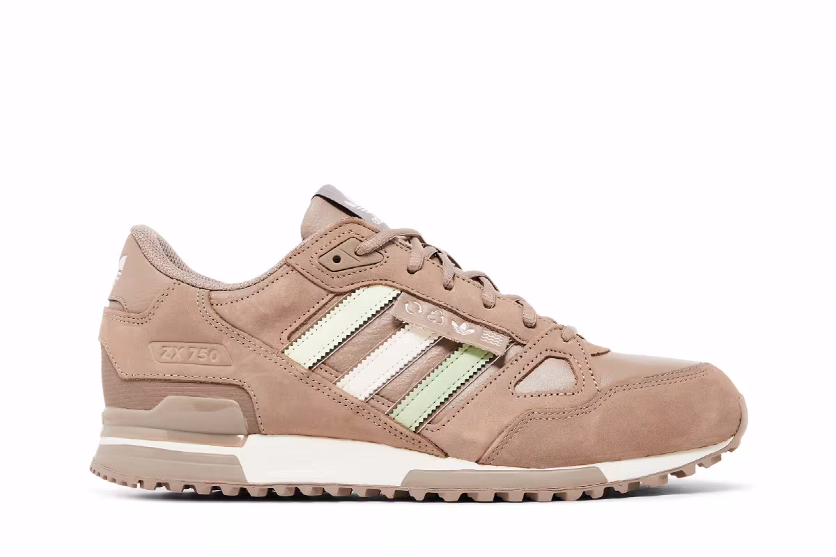adidas ZX 750 Chalky Brown Almost Lime, view 2