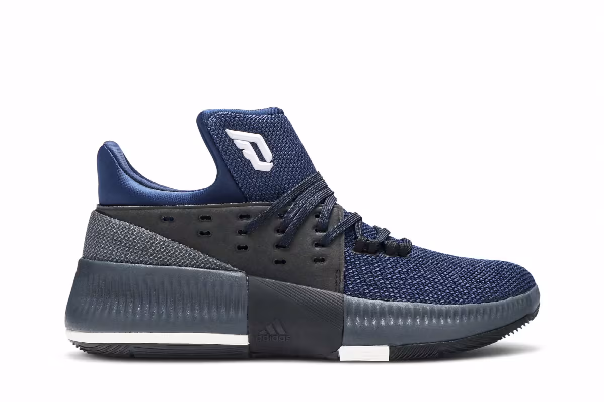 adidas D Lillard 3 J Utility Black Mystery Blue, view 2