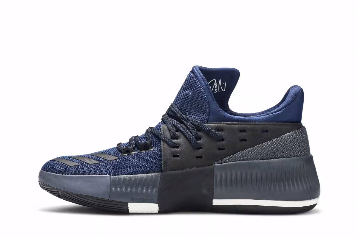 adidas D Lillard 3 J Utility Black Mystery Blue, view 4