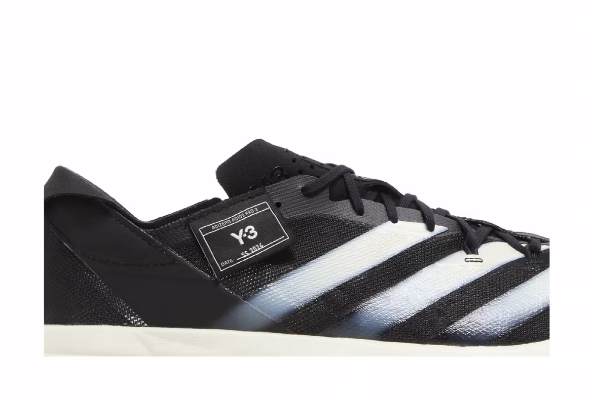 adidas Y-3 Adizero Adios Pro 3 Black Off White, view 3