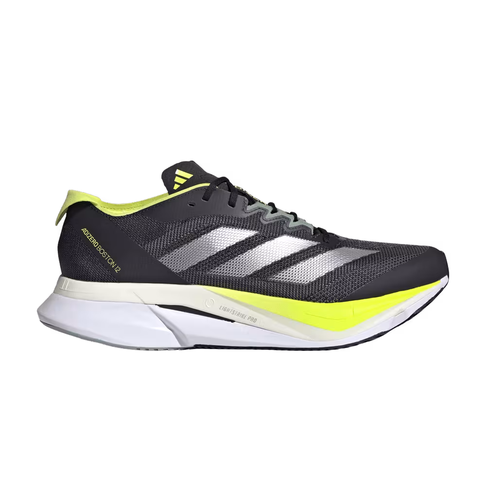 adidas Adizero Boston 12 Aurora Ink Silver Metallic Pulse Lime