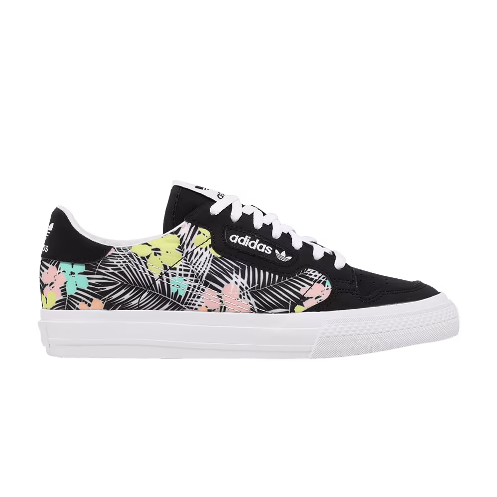 Adidas Continental Vulc J Black Floral